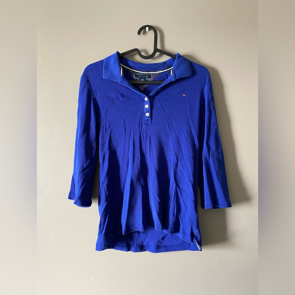 Vintage 3/4 Sleeve Cut Tommy Hilfiger Shirt